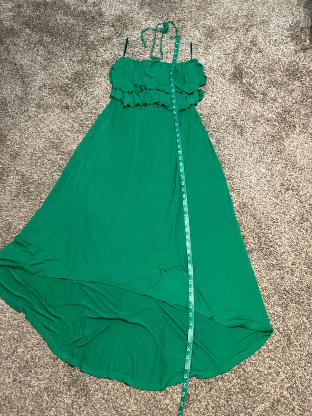Mossimo Supply Co. Vibrant Green Halter High-Low Ruffle Bodice Maxi Dress- Large - Picture 7 of 7